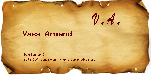 Vass Armand névjegykártya