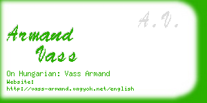 armand vass business card